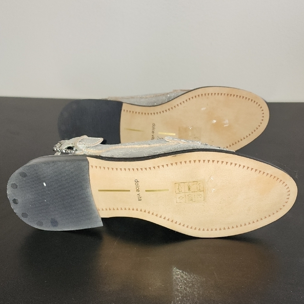 Dolce Vita Silver Flats with Strap Detail - Picture 8 of 8